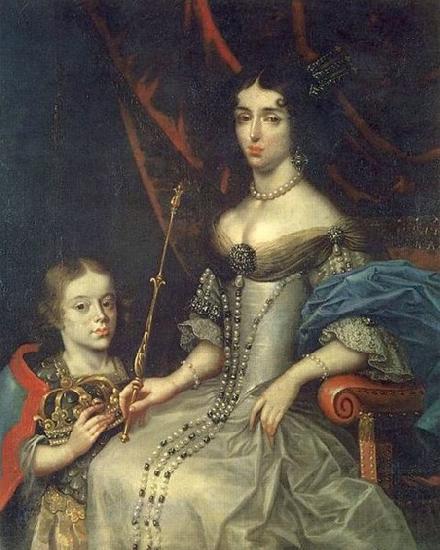 Daniel Schultz the Younger Portrait of Maria Kazimiera with her son Jakub Ludwik Norge oil painting art